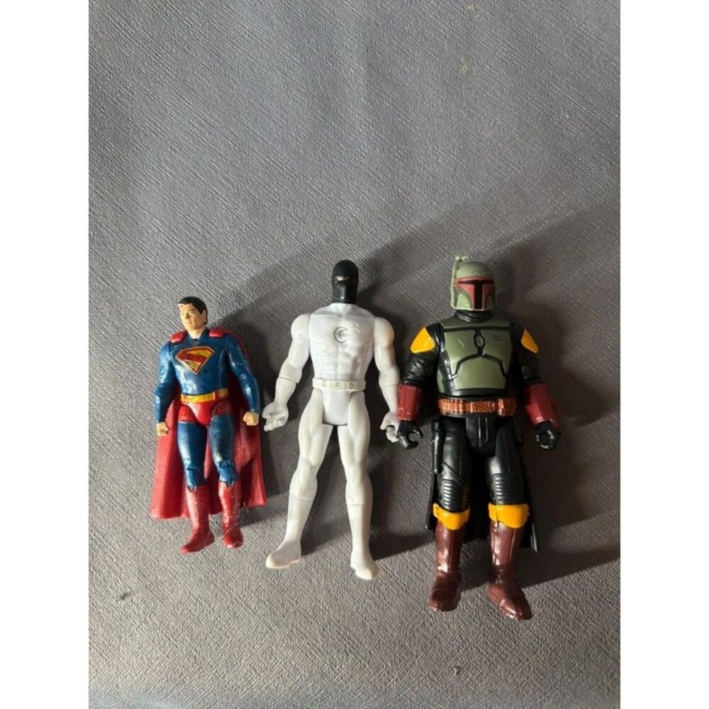 Action Figure Lot - Superman,  Moon Knight & Boba fett -R